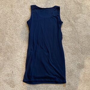 Pinkblush Maternity bodycon style dress. Navy Blue, size large